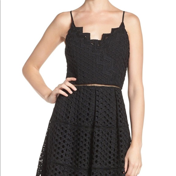 Eyelet Black Dress - Picture 1 of 5